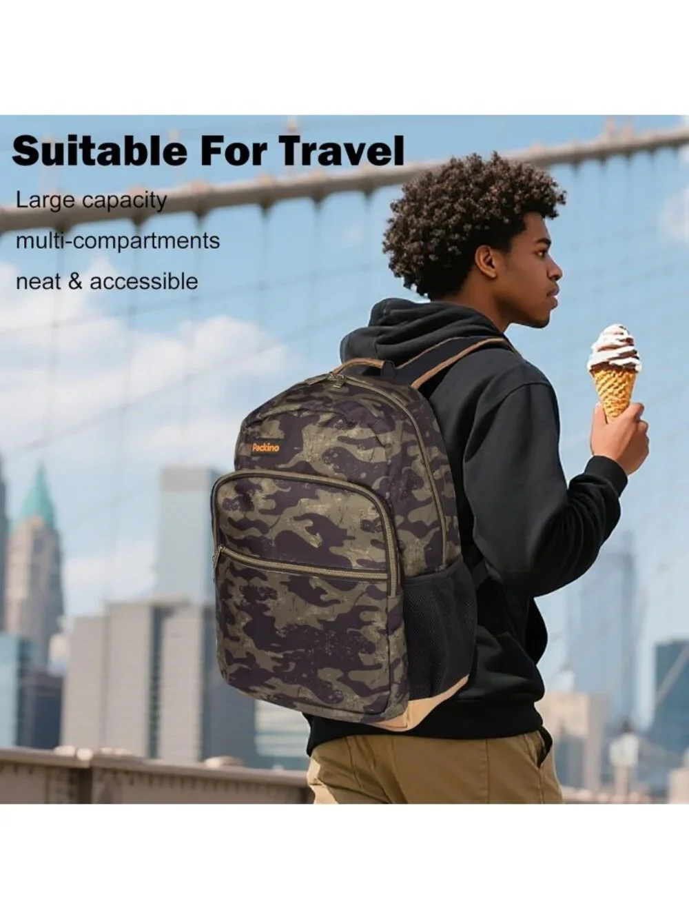 Water-Resistant 24L Travel Laptop Backpack, Anti-Theft Slim Design for 17